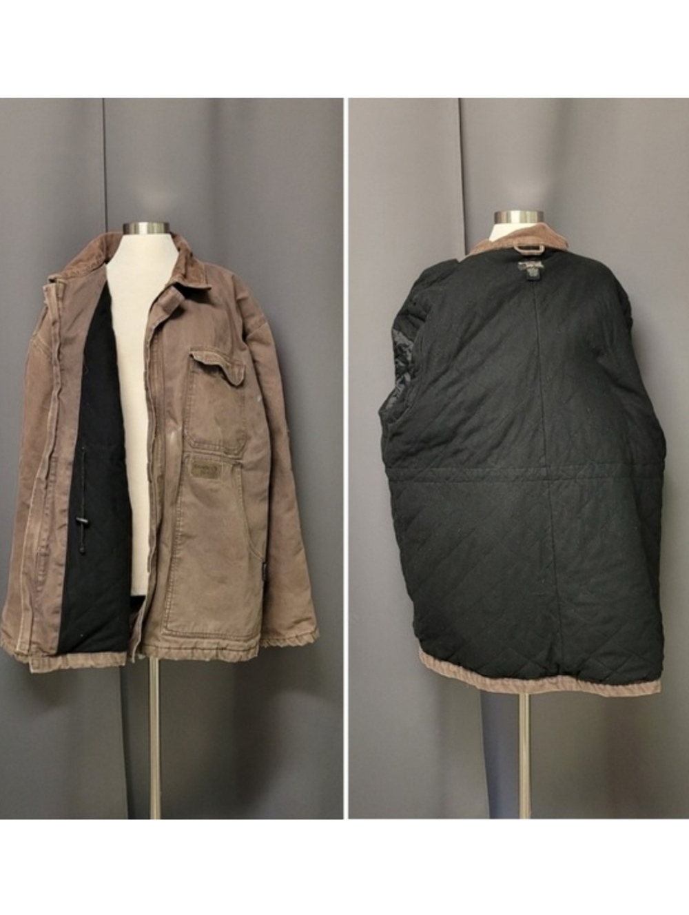 Vintage Guide Series Work Jacket Brown Canvas‎ Quilted Lined Distressed Men 2XLT
